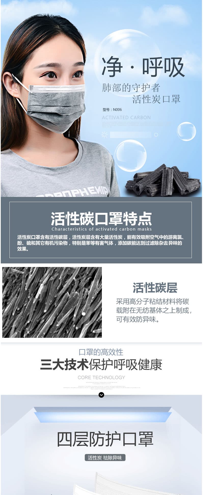 保為康 N006活性炭口罩--廣州勞保產品批發(fā)商